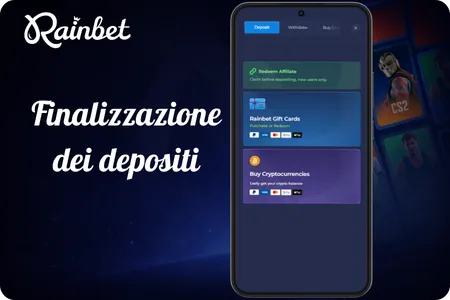 Rainbet Finalisation des dépôts