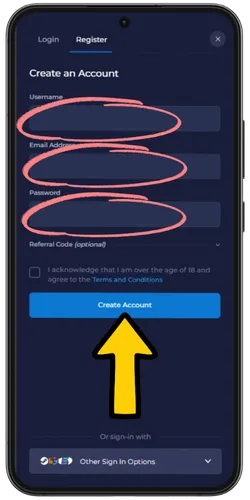 Rainbet how to reg form