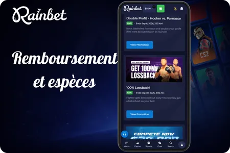 Rainbet Remboursement et espèces