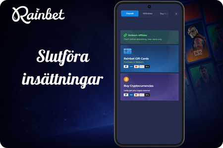 Rainbet Slutföra insättningar